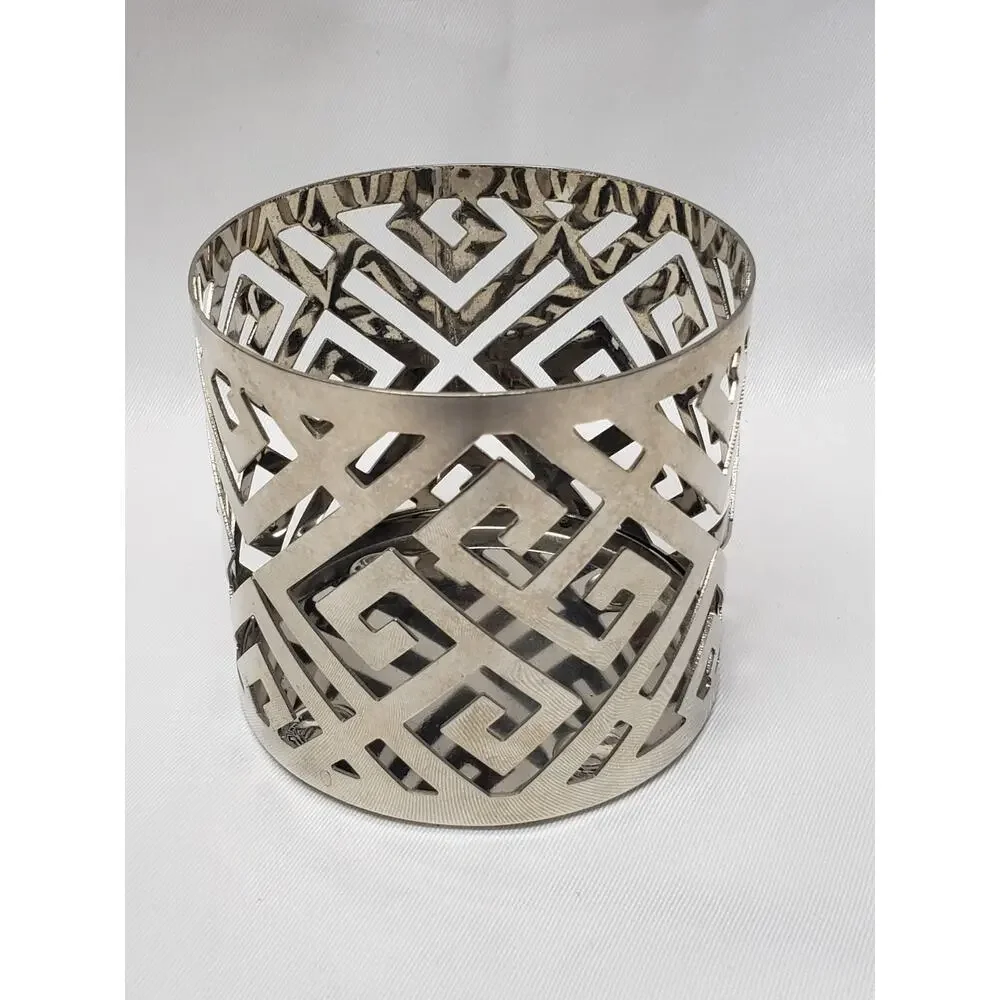 Yankee Silver Greek Island 7oz. Geometric Single Wick Candle Holder